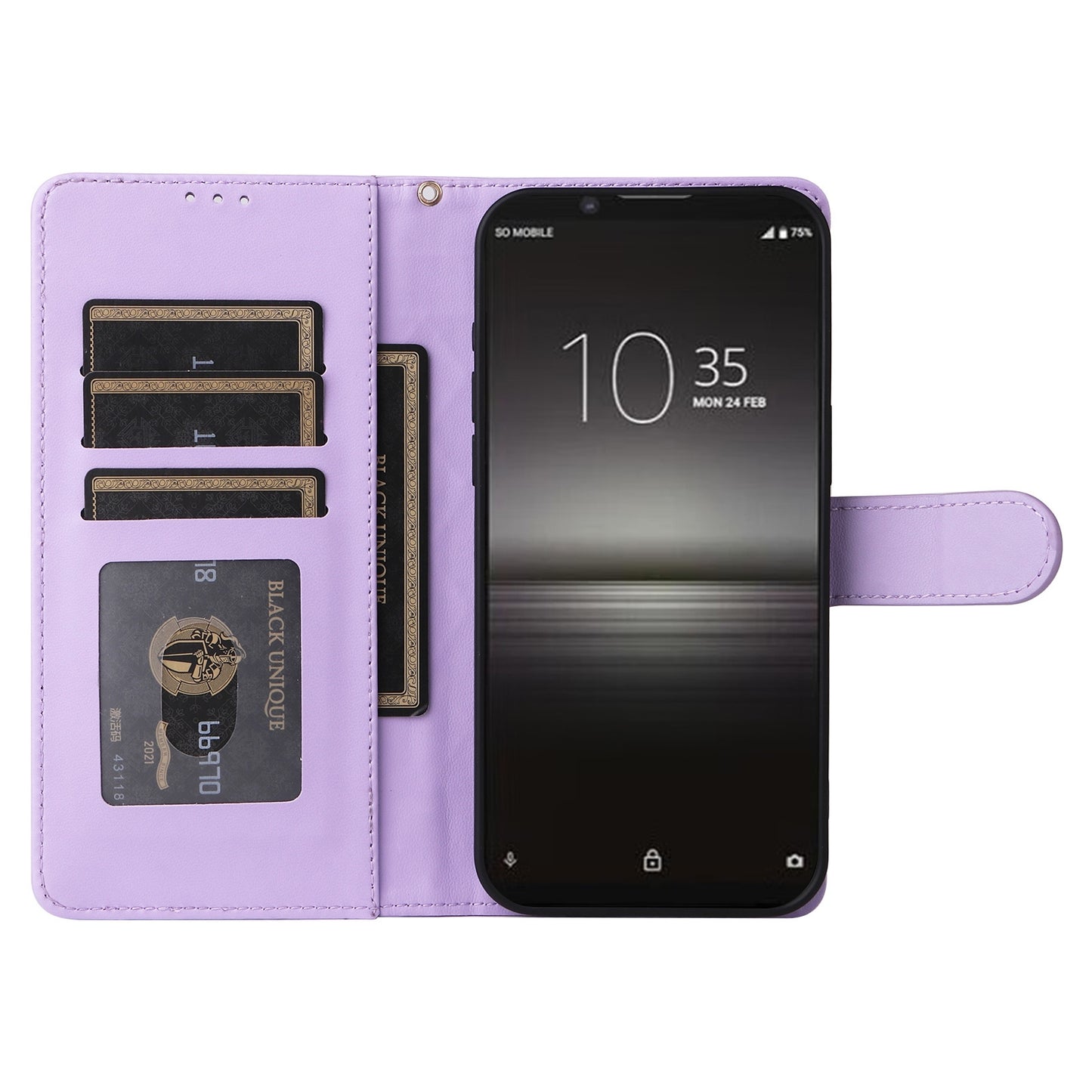 Sony Xperia 1 II Diamond Lattice Leather Flip Phone Case - Durable and Convenient Holder with Precision Cutouts