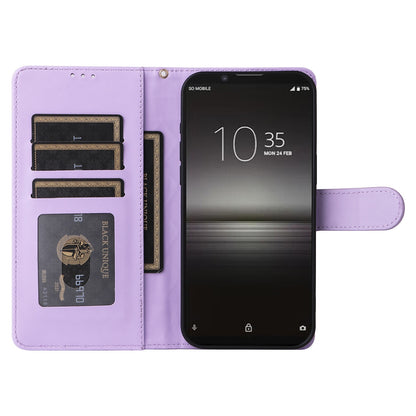 Sony Xperia 1 II Diamond Lattice Leather Flip Phone Case - Durable and Convenient Holder with Precision Cutouts