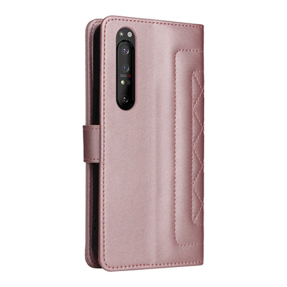 Sony Xperia 1 II Diamond Lattice Leather Flip Phone Case - Durable and Convenient Holder with Precision Cutouts