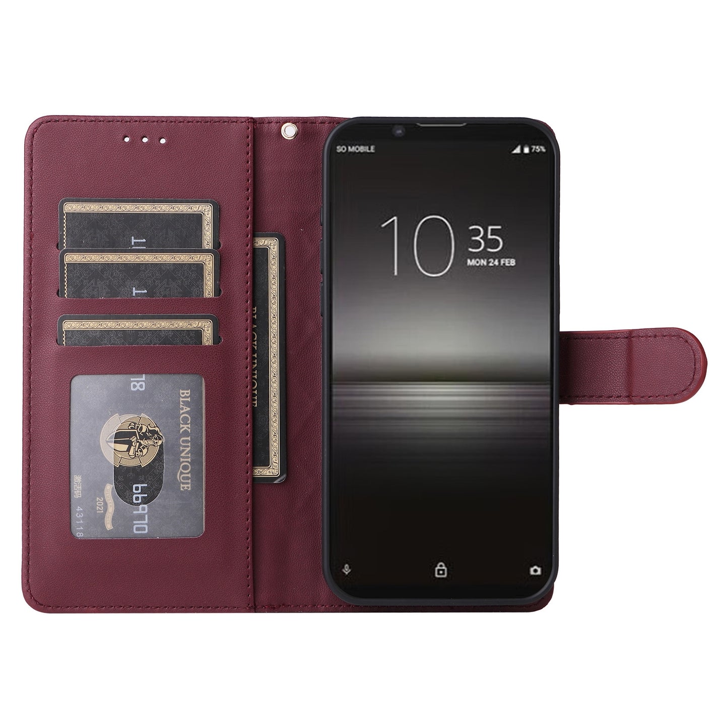 Sony Xperia 1 II Diamond Lattice Leather Flip Phone Case - Durable and Convenient Holder with Precision Cutouts