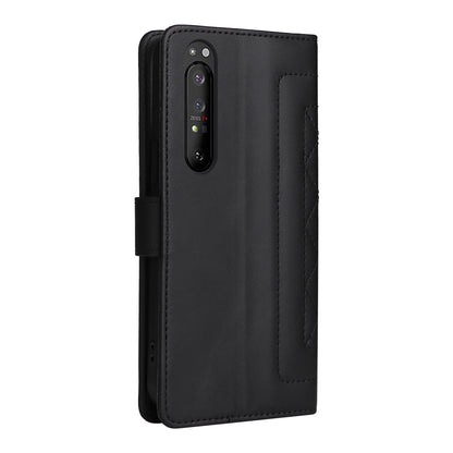 Sony Xperia 1 II Diamond Lattice Leather Flip Phone Case - Durable and Convenient Holder with Precision Cutouts