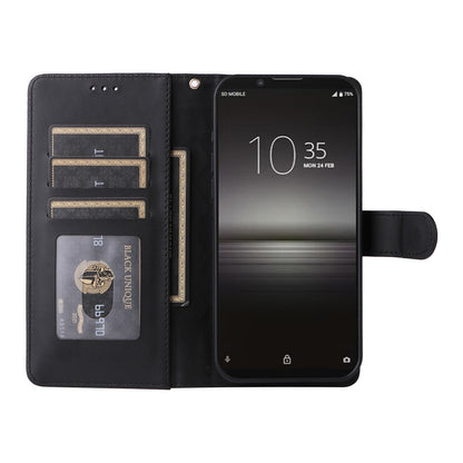 Sony Xperia 1 II Diamond Lattice Leather Flip Phone Case - Durable and Convenient Holder with Precision Cutouts