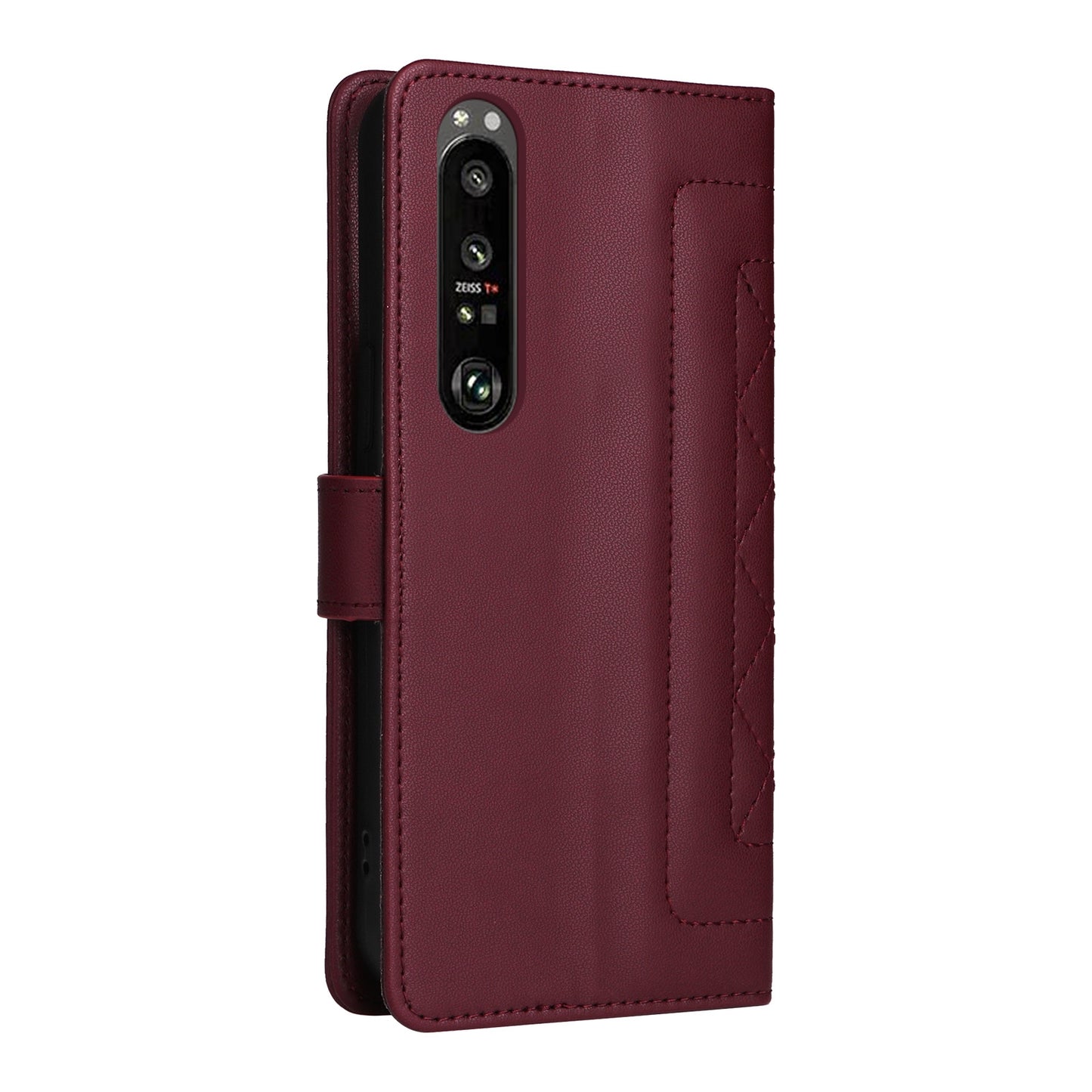 Sony Xperia 1 III Diamond Lattice Leather Flip Phone Case - Durable and Convenient Holder with Precision Cutouts