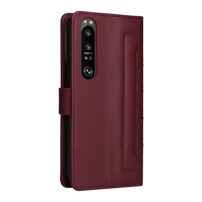Sony Xperia 1 III Diamond Lattice Leather Flip Phone Case - Durable and Convenient Holder with Precision Cutouts