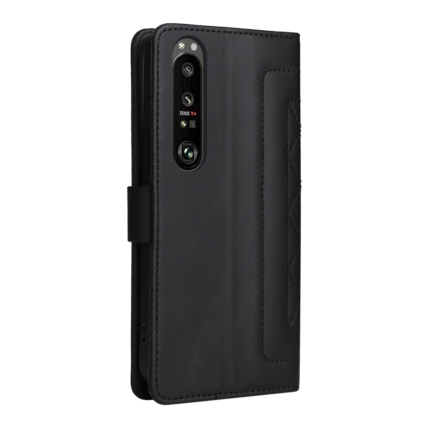 Sony Xperia 1 III Diamond Lattice Leather Flip Phone Case - Durable and Convenient Holder with Precision Cutouts