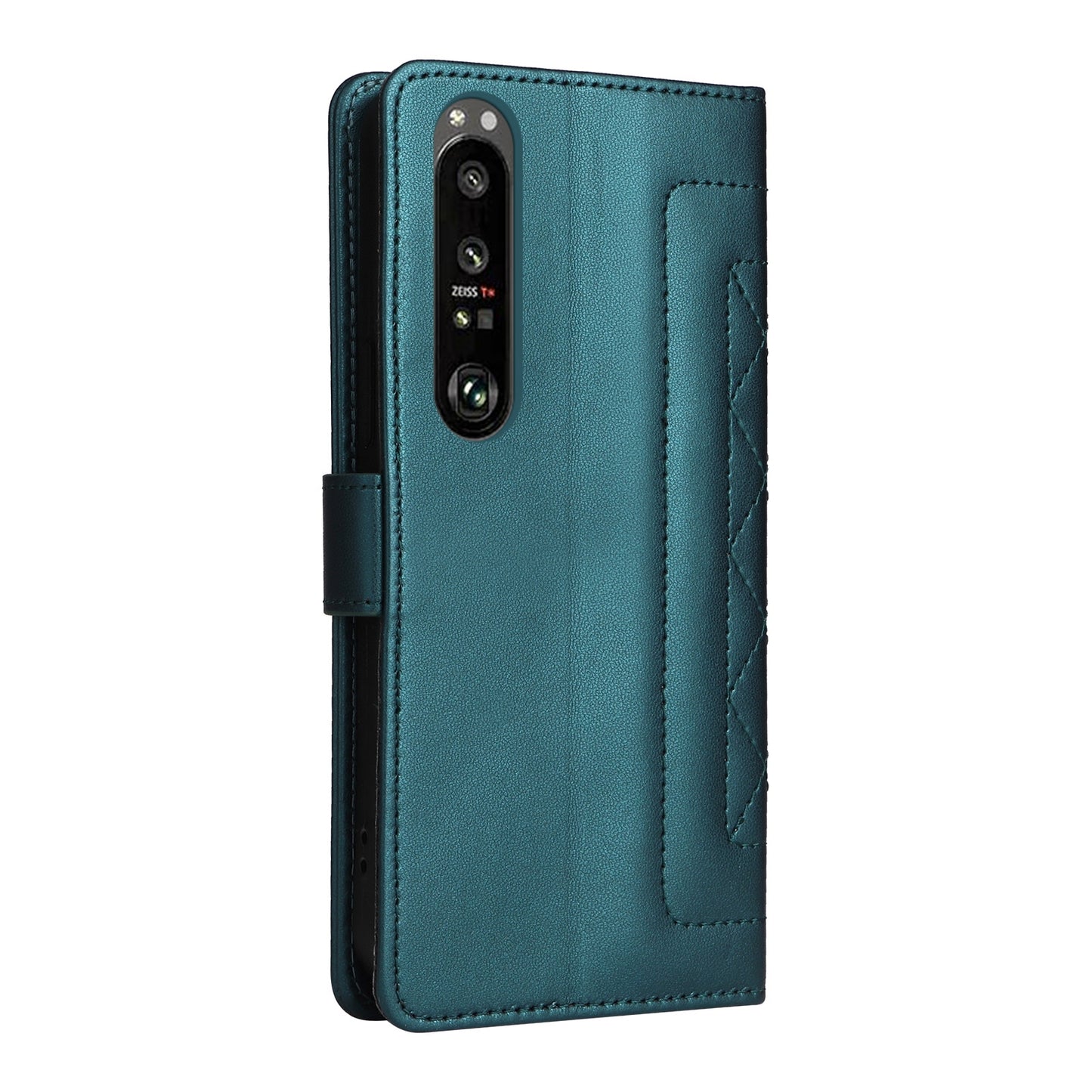 Sony Xperia 1 III Diamond Lattice Leather Flip Phone Case - Durable and Convenient Holder with Precision Cutouts