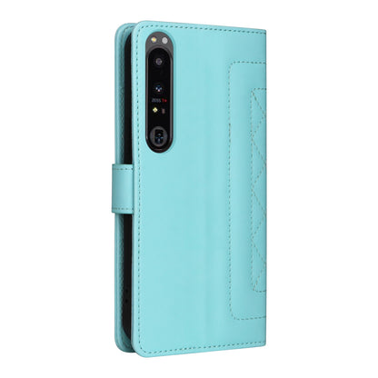 Sony Xperia 1 IV Diamond Lattice Leather Flip Phone Case - Durable and Convenient Holder with Precision Cutouts