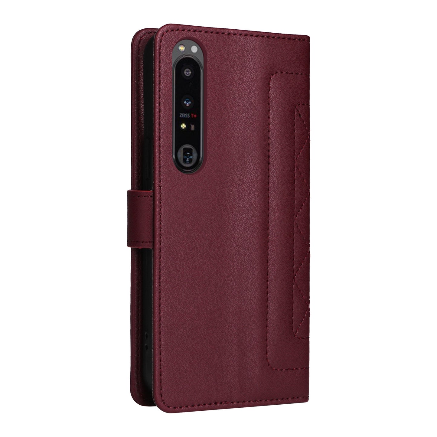 Sony Xperia 1 IV Diamond Lattice Leather Flip Phone Case - Durable and Convenient Holder with Precision Cutouts