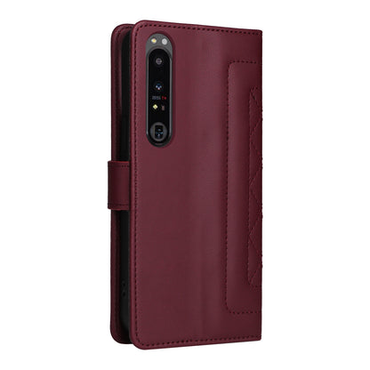 Sony Xperia 1 IV Diamond Lattice Leather Flip Phone Case - Durable and Convenient Holder with Precision Cutouts