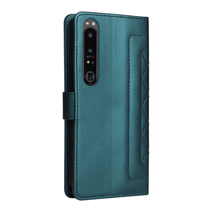 Sony Xperia 1 IV Diamond Lattice Leather Flip Phone Case - Durable and Convenient Holder with Precision Cutouts