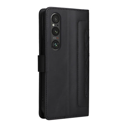 Sony Xperia 1 V Diamond Lattice Leather Flip Phone Case - Durable and Convenient Holder with Precision Cutouts