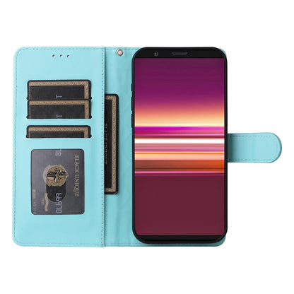 Sony Xperia 5 Diamond Lattice Leather Flip Phone Case - Durable and Convenient Holder with Precision Cutouts