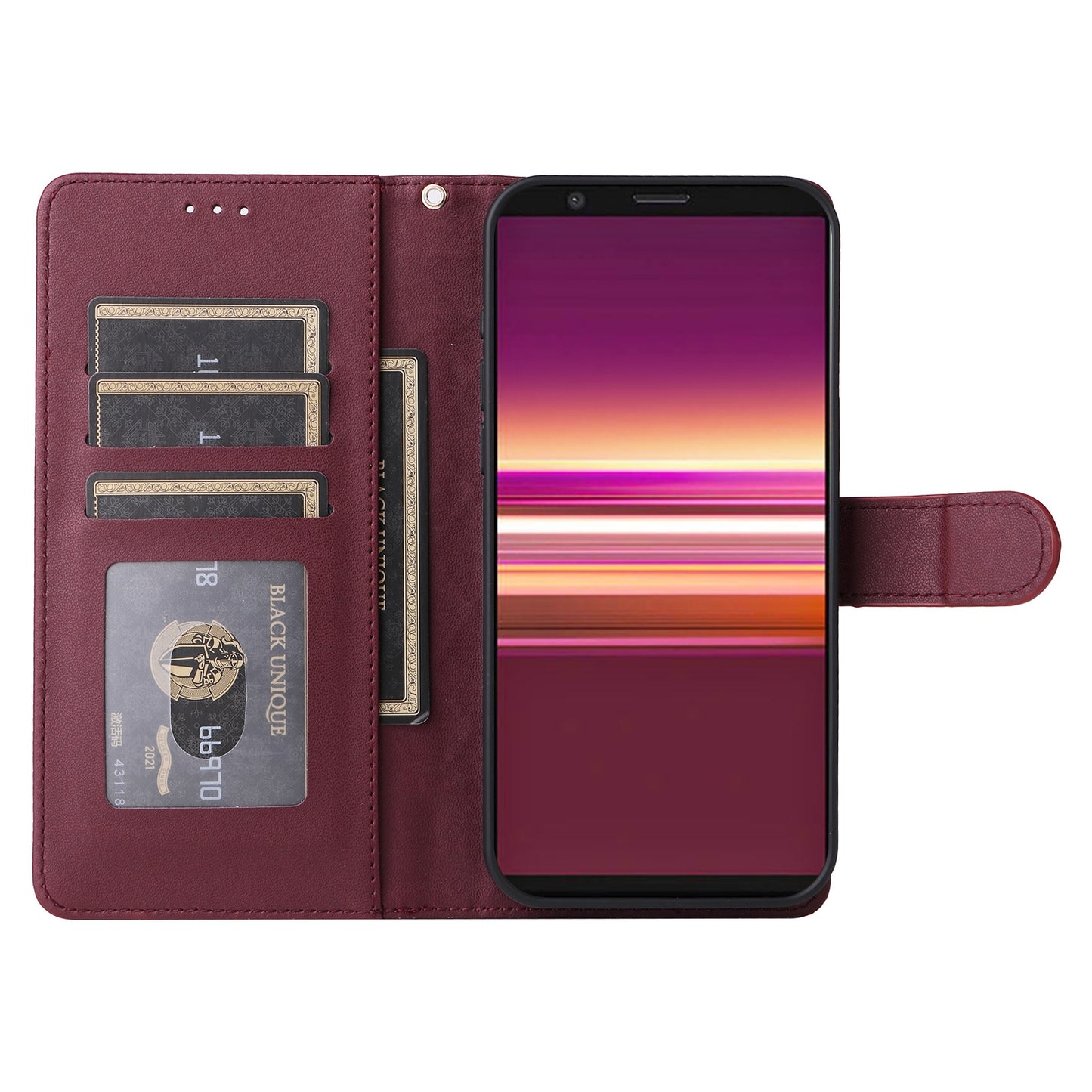 Sony Xperia 5 Diamond Lattice Leather Flip Phone Case - Durable and Convenient Holder with Precision Cutouts