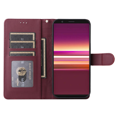 Sony Xperia 5 Diamond Lattice Leather Flip Phone Case - Durable and Convenient Holder with Precision Cutouts