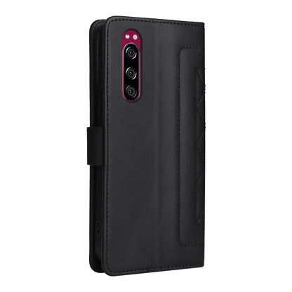 Sony Xperia 5 Diamond Lattice Leather Flip Phone Case - Durable and Convenient Holder with Precision Cutouts
