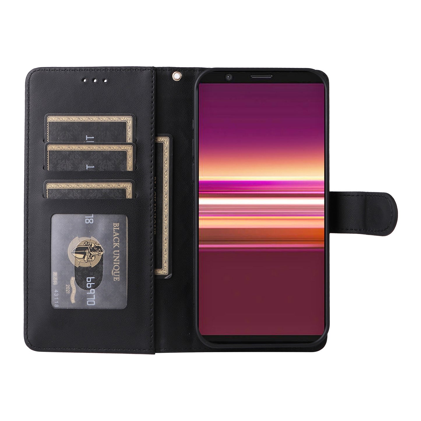 Sony Xperia 5 Diamond Lattice Leather Flip Phone Case - Durable and Convenient Holder with Precision Cutouts