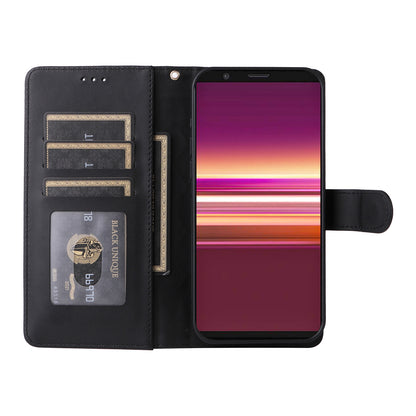 Sony Xperia 5 Diamond Lattice Leather Flip Phone Case - Durable and Convenient Holder with Precision Cutouts