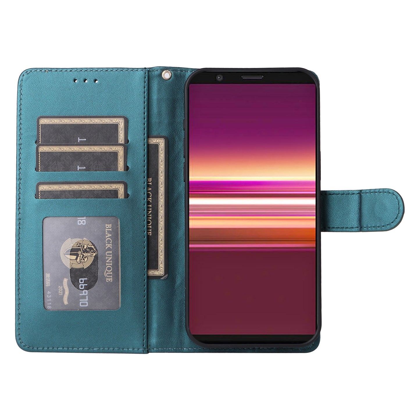 Sony Xperia 5 Diamond Lattice Leather Flip Phone Case - Durable and Convenient Holder with Precision Cutouts