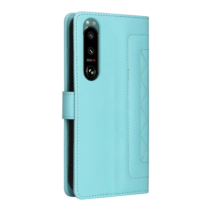 Sony Xperia 5 III Diamond Lattice Leather Flip Phone Case - Durable and Convenient Holder with Precision Cutouts