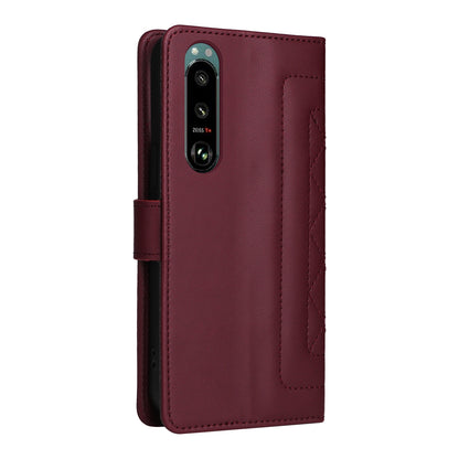 Sony Xperia 5 III Diamond Lattice Leather Flip Phone Case - Durable and Convenient Holder with Precision Cutouts