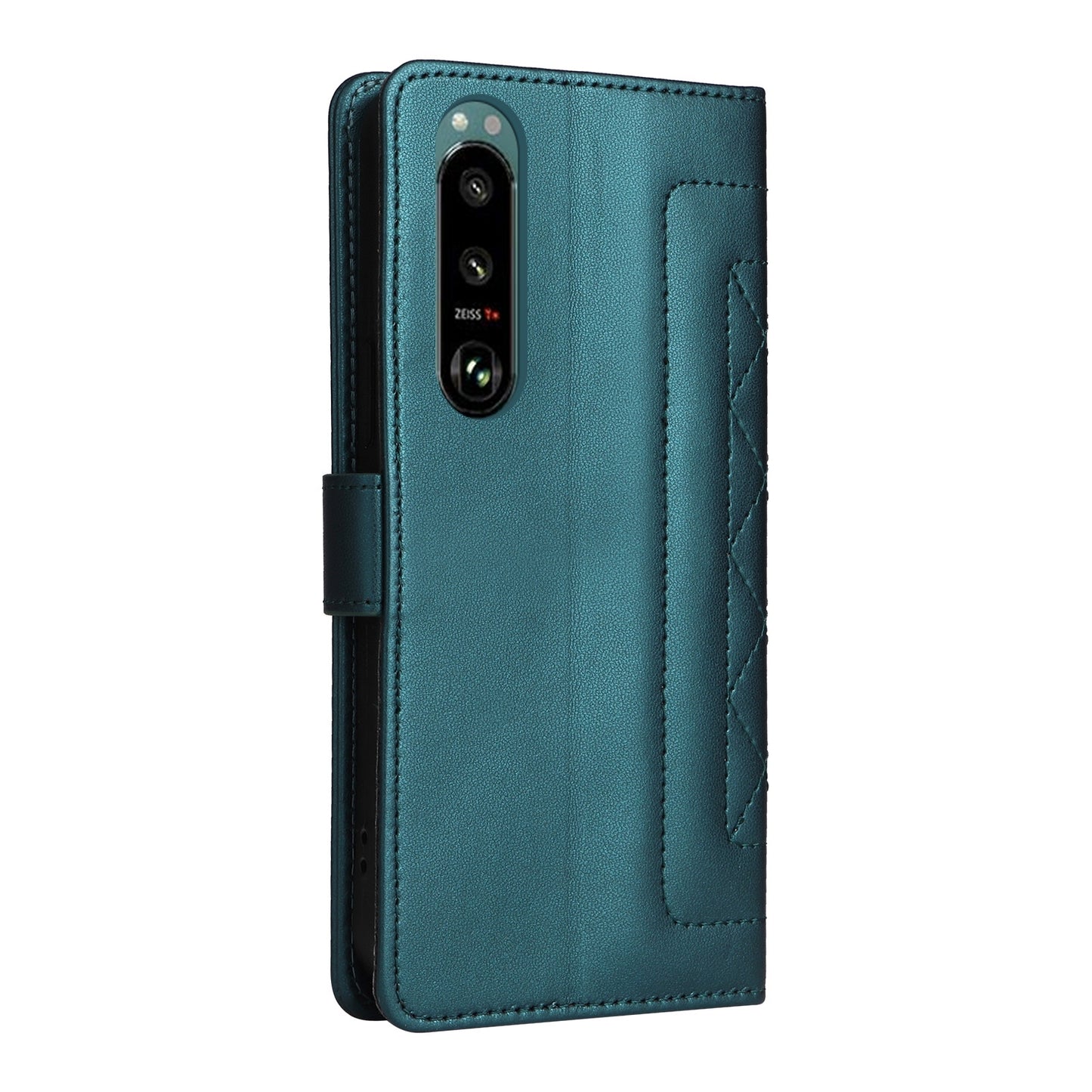 Sony Xperia 5 III Diamond Lattice Leather Flip Phone Case - Durable and Convenient Holder with Precision Cutouts