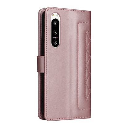 Sony Xperia 5 IV Diamond Lattice Leather Flip Phone Case - Durable and Convenient Holder with Precision Cutouts