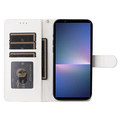 Sony Xperia 5 V Diamond Lattice Leather Flip Phone Case - Durable and Convenient Holder with Precision Cutouts