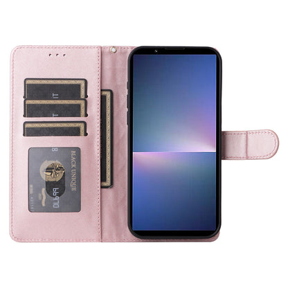 Sony Xperia 5 V Diamond Lattice Leather Flip Phone Case - Durable and Convenient Holder with Precision Cutouts