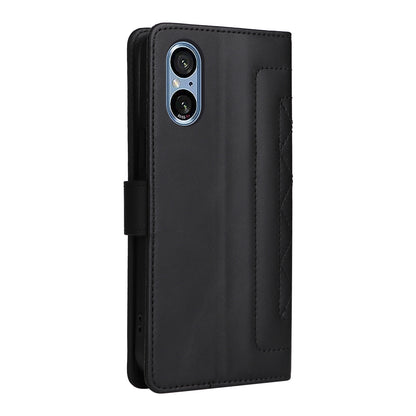 Sony Xperia 5 V Diamond Lattice Leather Flip Phone Case - Durable and Convenient Holder with Precision Cutouts