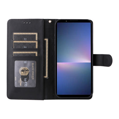 Sony Xperia 5 V Diamond Lattice Leather Flip Phone Case - Durable and Convenient Holder with Precision Cutouts
