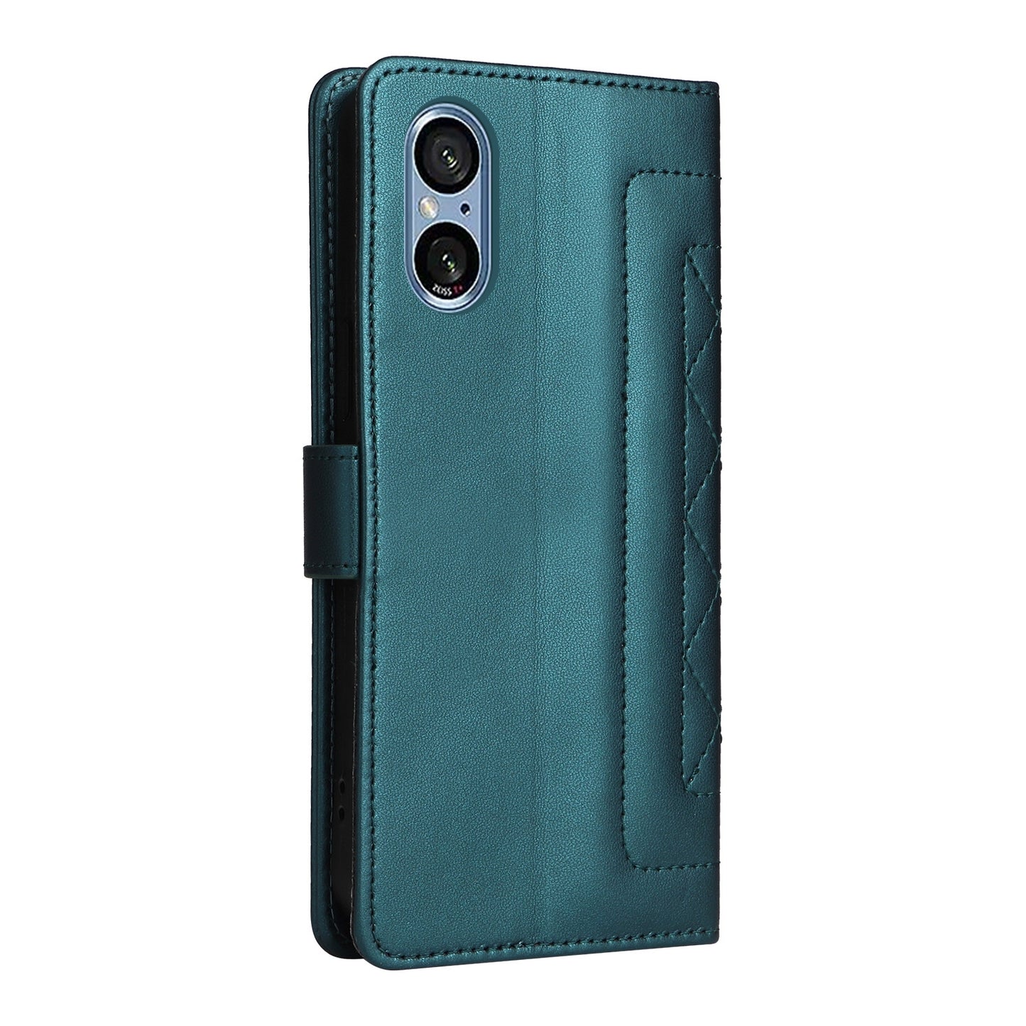 Sony Xperia 5 V Diamond Lattice Leather Flip Phone Case - Durable and Convenient Holder with Precision Cutouts