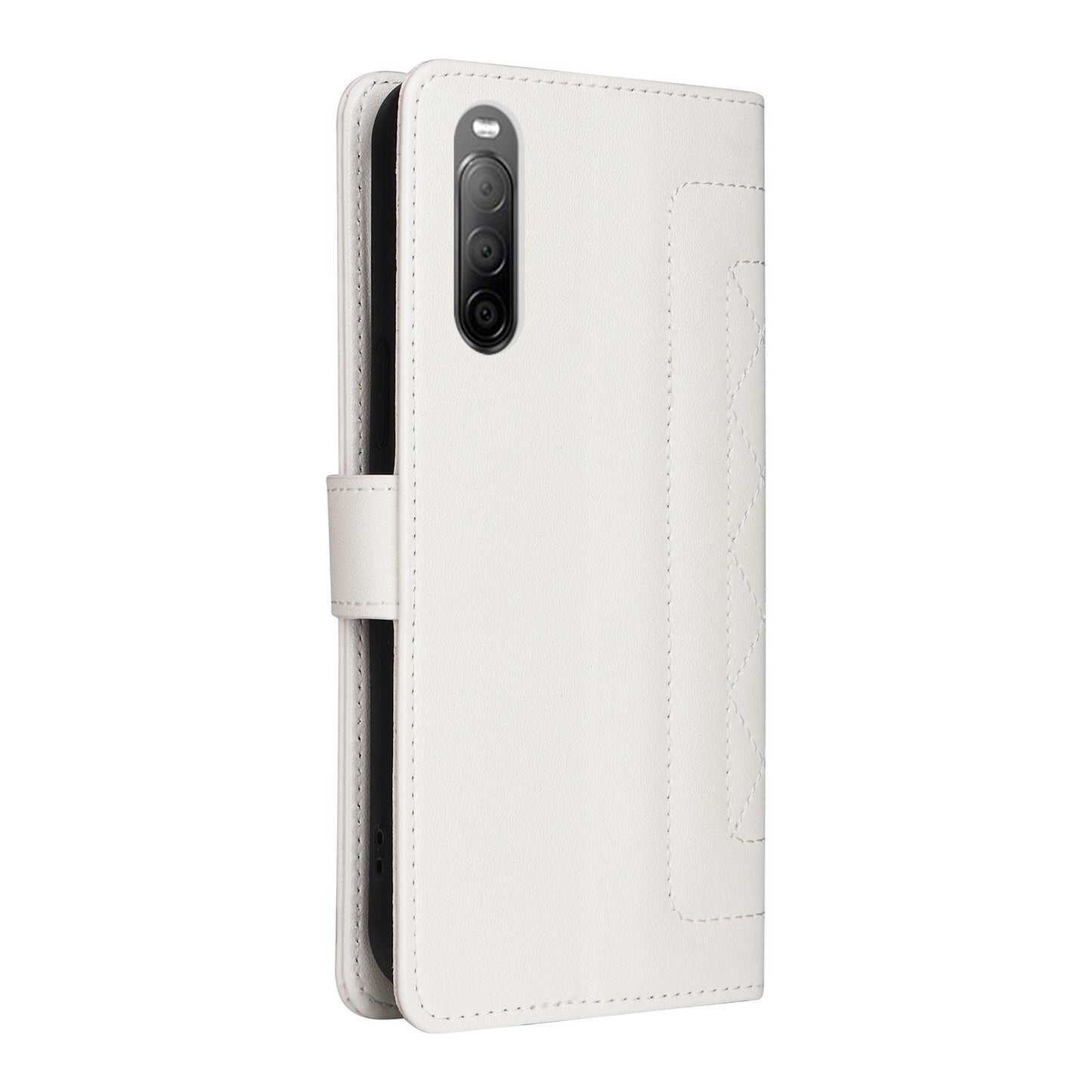 Sony Xperia 10 II Diamond Lattice Leather Flip Phone Case - Durable and Convenient Holder with Precision Cutouts