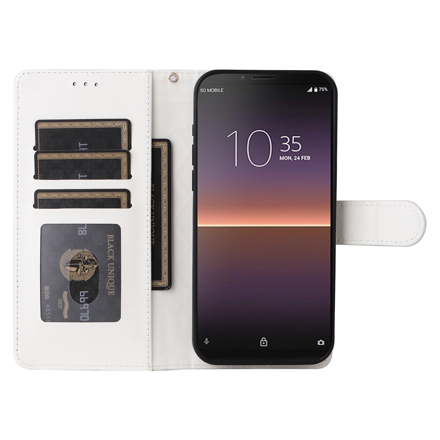 Sony Xperia 10 II Diamond Lattice Leather Flip Phone Case - Durable and Convenient Holder with Precision Cutouts