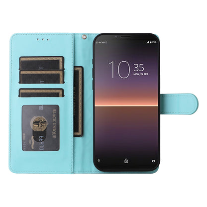 Sony Xperia 10 II Diamond Lattice Leather Flip Phone Case - Durable and Convenient Holder with Precision Cutouts