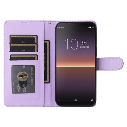Sony Xperia 10 II Diamond Lattice Leather Flip Phone Case - Durable and Convenient Holder with Precision Cutouts