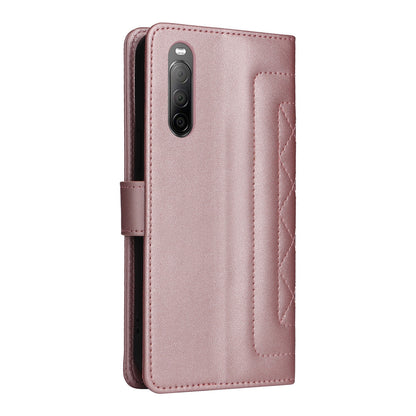 Sony Xperia 10 II Diamond Lattice Leather Flip Phone Case - Durable and Convenient Holder with Precision Cutouts