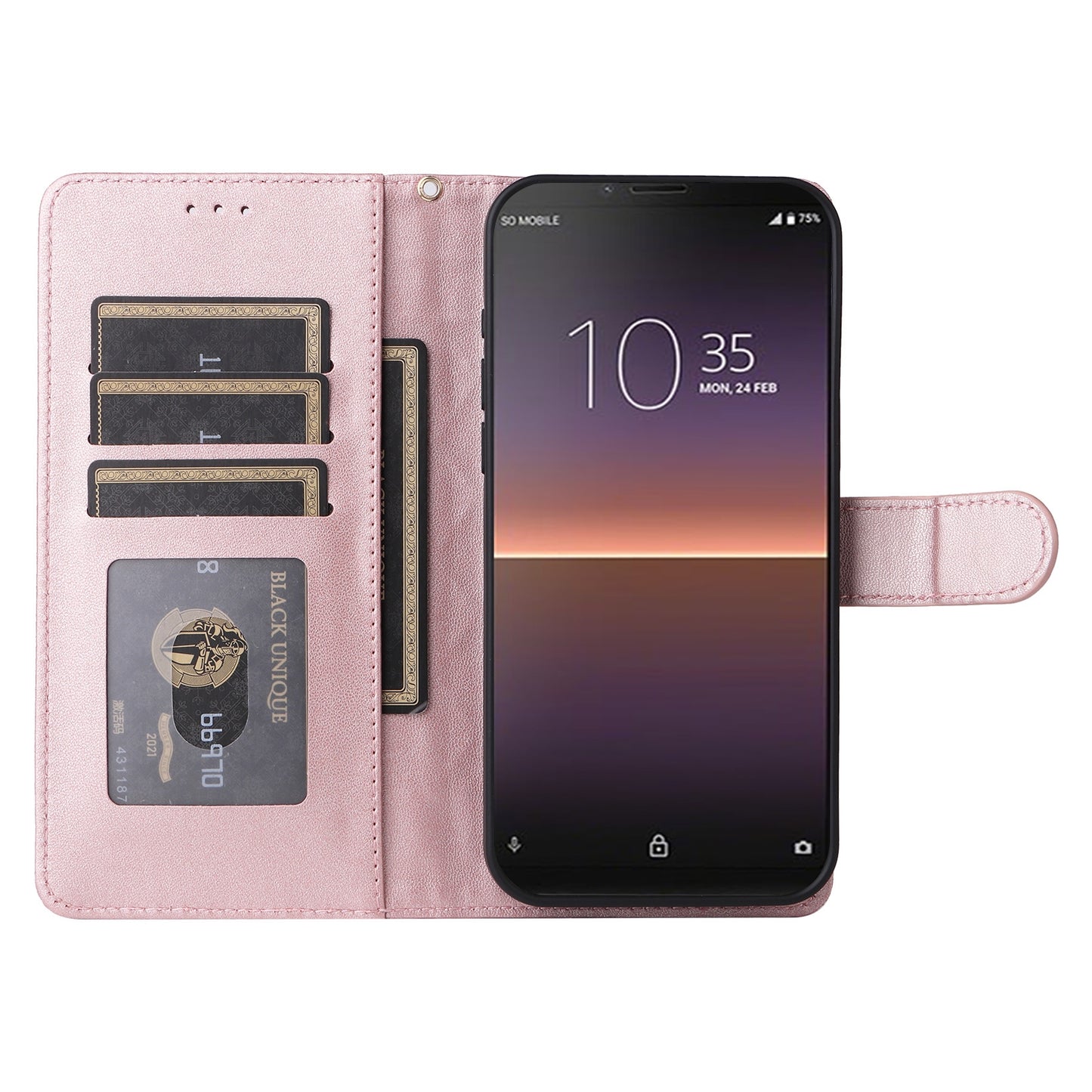 Sony Xperia 10 II Diamond Lattice Leather Flip Phone Case - Durable and Convenient Holder with Precision Cutouts