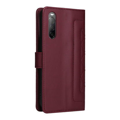 Sony Xperia 10 II Diamond Lattice Leather Flip Phone Case - Durable and Convenient Holder with Precision Cutouts