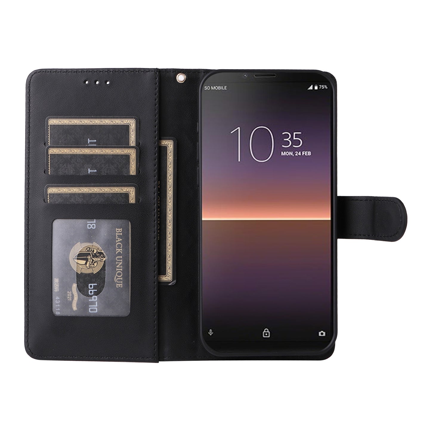 Sony Xperia 10 II Diamond Lattice Leather Flip Phone Case - Durable and Convenient Holder with Precision Cutouts