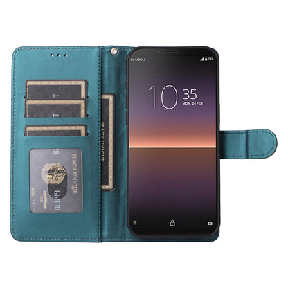 Sony Xperia 10 II Diamond Lattice Leather Flip Phone Case - Durable and Convenient Holder with Precision Cutouts