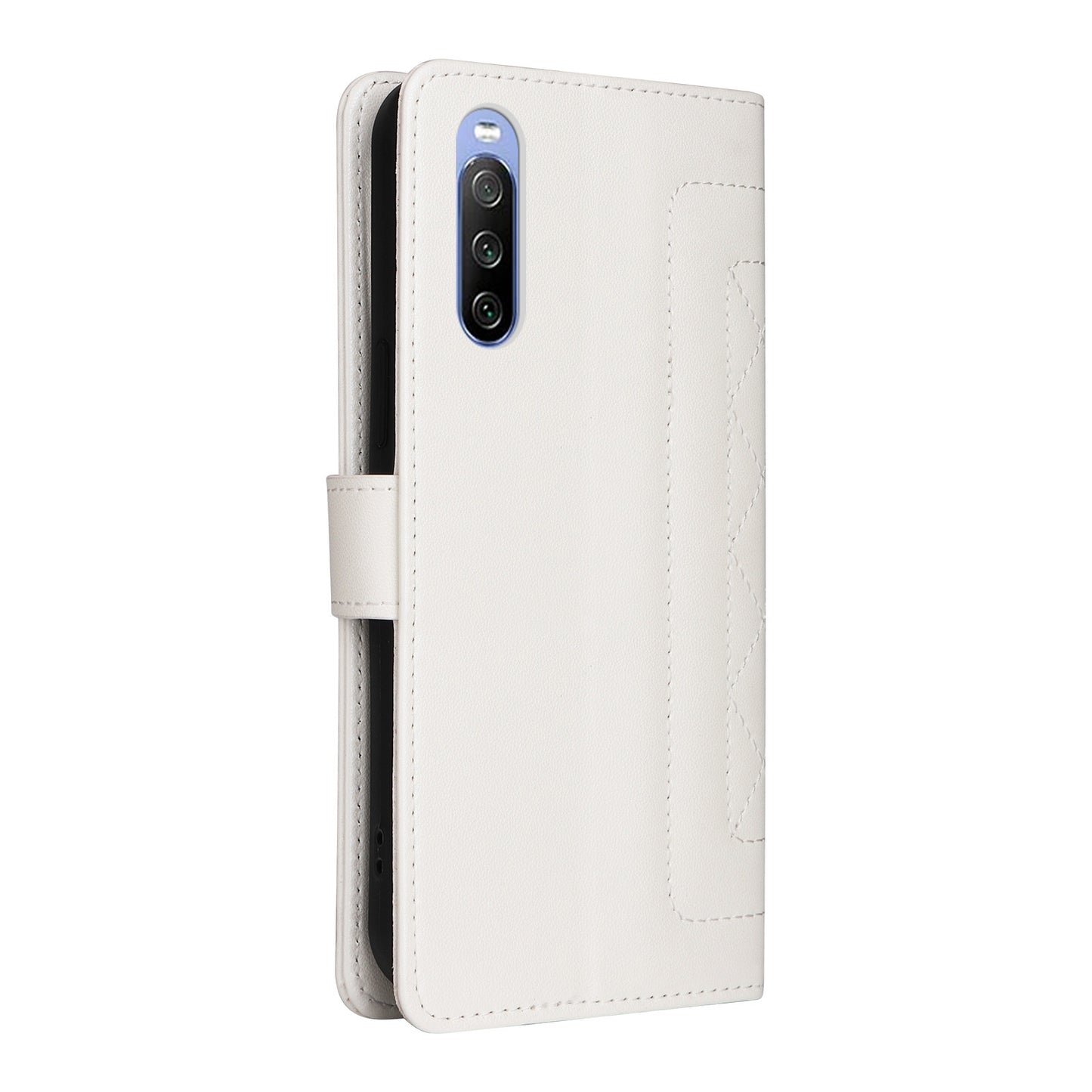Sony Xperia 10 III Diamond Lattice Leather Flip Phone Case - Durable and Convenient Holder with Precision Cutouts