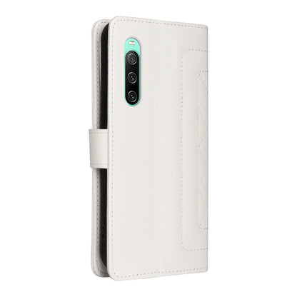 Sony Xperia 10 IV Diamond Lattice Leather Flip Phone Case - Durable and Convenient Holder with Precision Cutouts