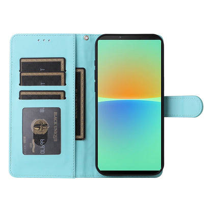 Sony Xperia 10 IV Diamond Lattice Leather Flip Phone Case - Durable and Convenient Holder with Precision Cutouts