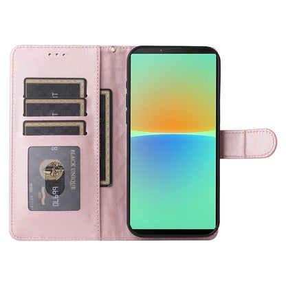 Sony Xperia 10 IV Diamond Lattice Leather Flip Phone Case - Durable and Convenient Holder with Precision Cutouts