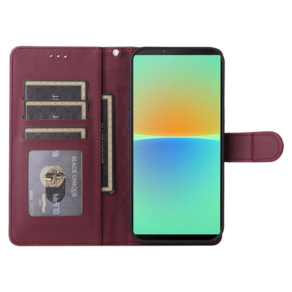 Sony Xperia 10 IV Diamond Lattice Leather Flip Phone Case - Durable and Convenient Holder with Precision Cutouts