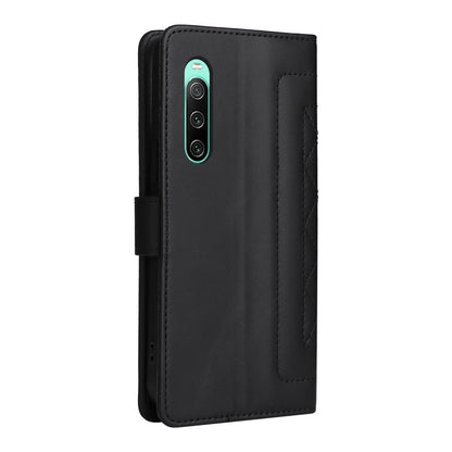 Sony Xperia 10 IV Diamond Lattice Leather Flip Phone Case - Durable and Convenient Holder with Precision Cutouts