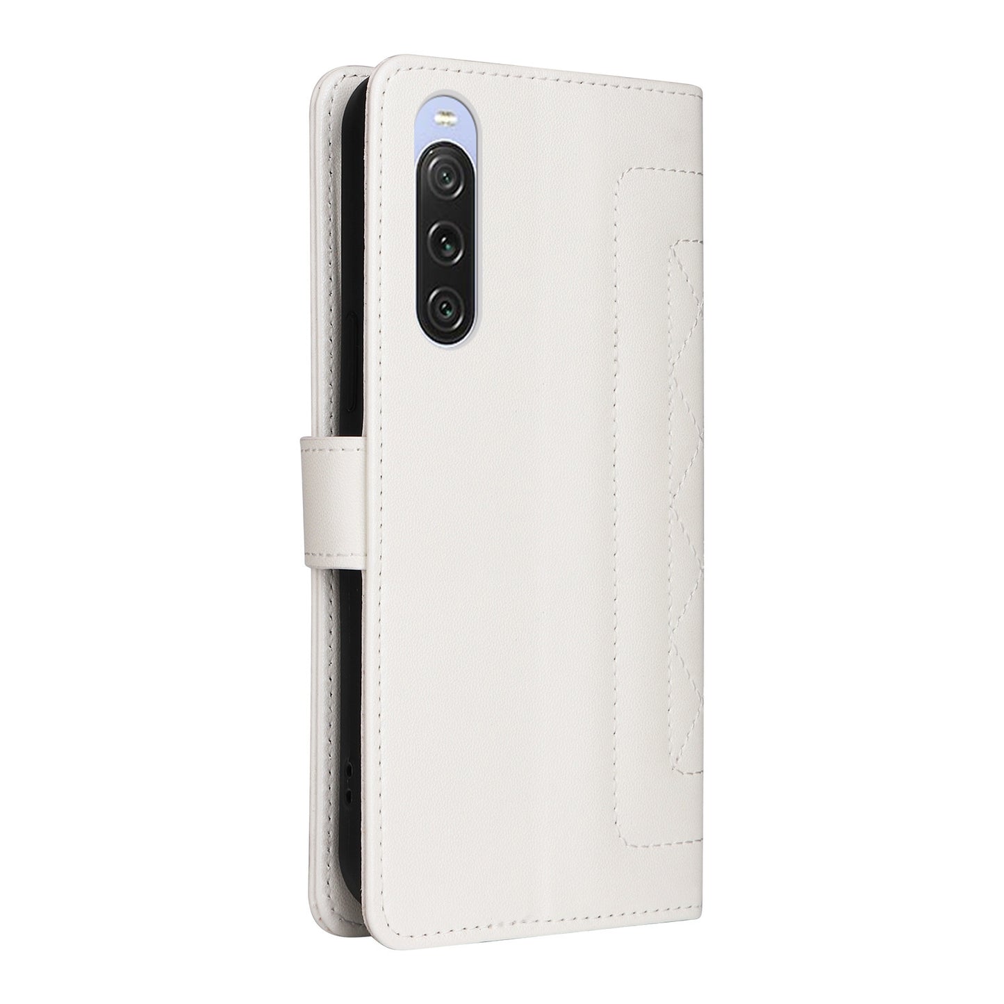 Sony Xperia 10 V Diamond Lattice Leather Flip Phone Case - Durable and Convenient Holder with Precision Cutouts