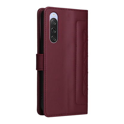 Sony Xperia 10 V Diamond Lattice Leather Flip Phone Case - Durable and Convenient Holder with Precision Cutouts