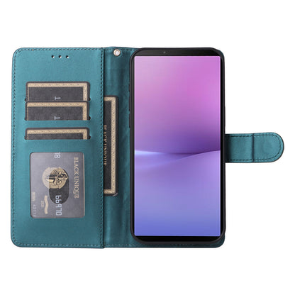 Sony Xperia 10 V Diamond Lattice Leather Flip Phone Case - Durable and Convenient Holder with Precision Cutouts