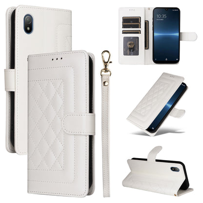 Sony Xperia Ace III Diamond Lattice Leather Flip Phone Case - Durable and Convenient Holder with Precision Cutouts